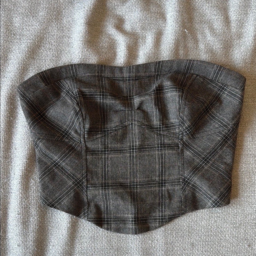Free People Black and Gray Textured Knit Top
